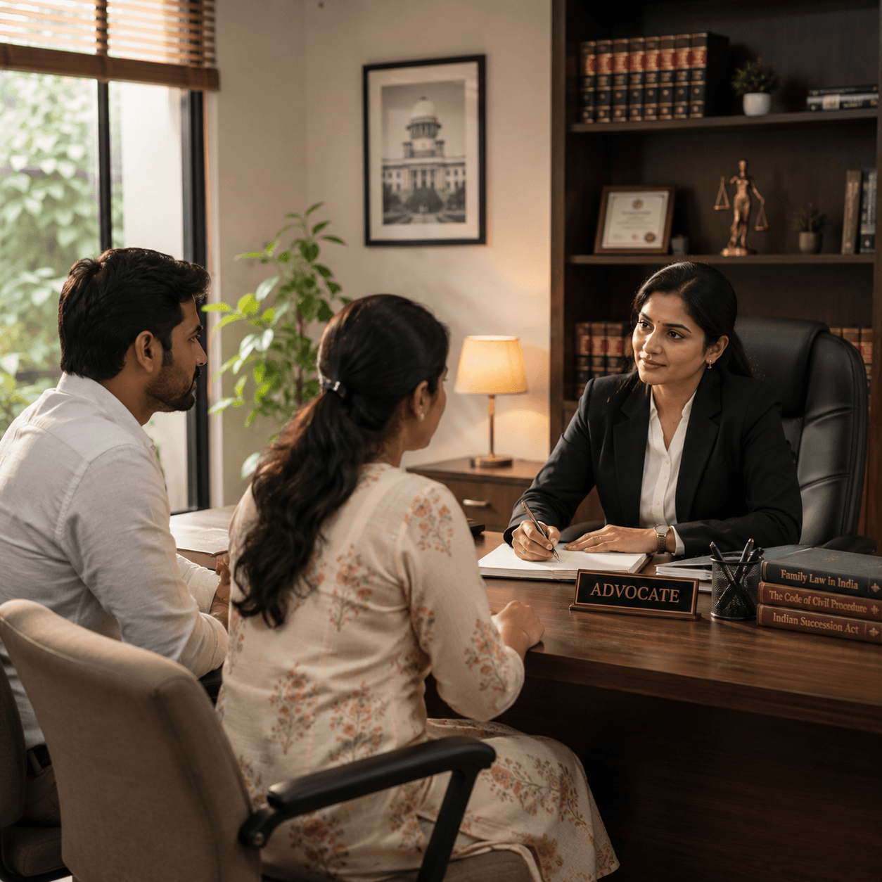 A consultant guiding a client through their case documents